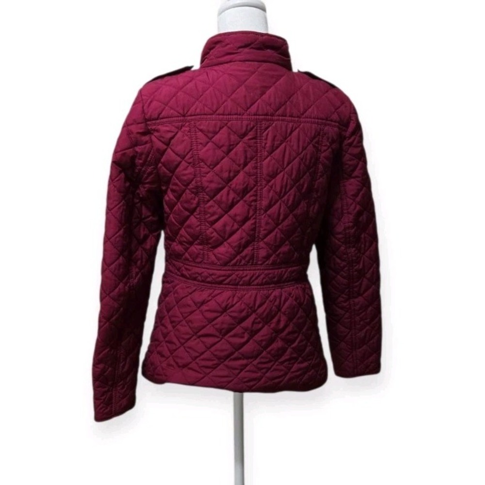 Talbots Quilted‎ Coat Raspberry Women's XS Snap Front - Picture 2 of 4